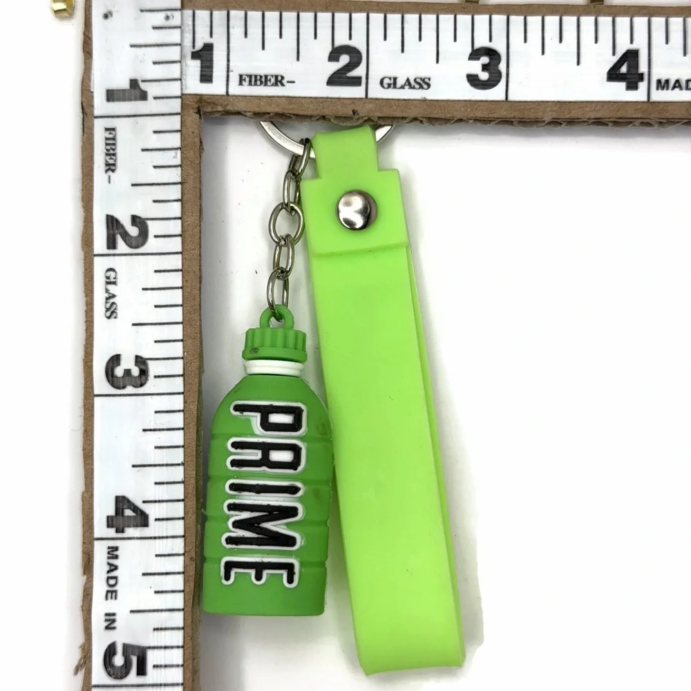 PRIME Bottle Rubber Keychain Charm Green